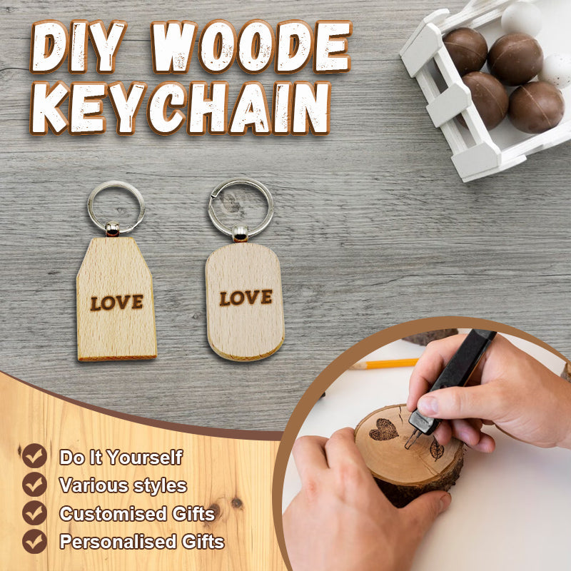 Attractive and Quirky Blank Wooden Keychain at Low Prices 