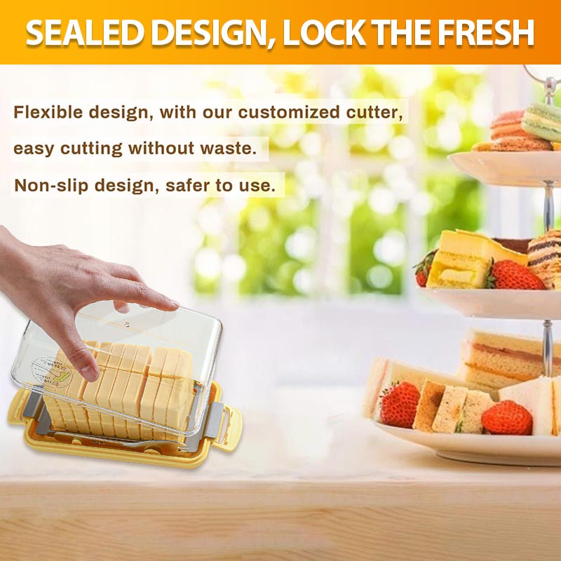 Quality Plastic Butter Keeper with Butter Cutter